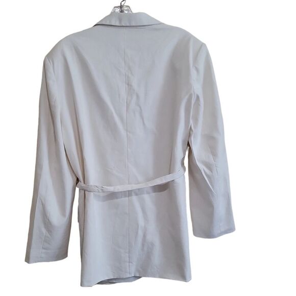 Zara Women's Cream Belted LinenBlend Blazer Jacket Sz Large NWT - Picture 2 of 8